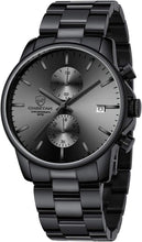Load image into Gallery viewer, GOLDEN HOUR Fashion Business Mens Watches with Stainless Steel Waterproof Chronograph Quartz Watch for Men, Auto Date