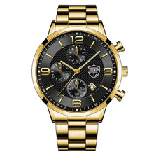 Load image into Gallery viewer, reloj hombre Luxury Business Men Watchs Stainless Steel Quartz WristWatch Male Leather Calendar Luminous Clock relogio masculino