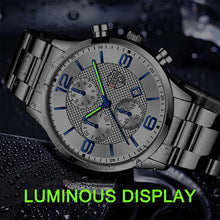 Load image into Gallery viewer, reloj hombre Luxury Business Men Watchs Stainless Steel Quartz WristWatch Male Leather Calendar Luminous Clock relogio masculino