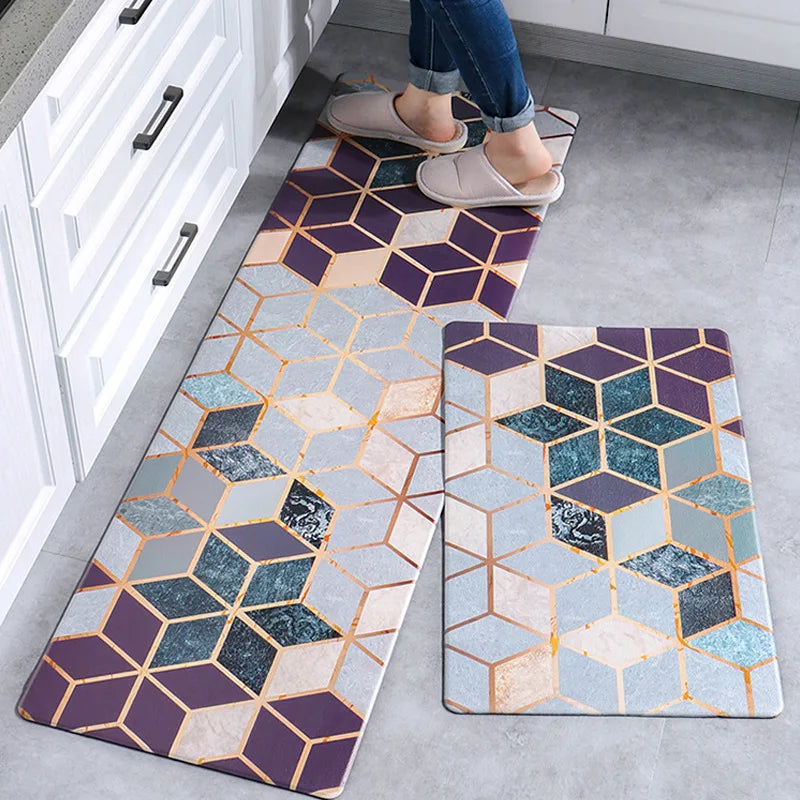 Kitchen Carpet Door Mat Waterproof and Oil-proof PVC Carpet Non-slip Floor Mat Carpets for Living Room