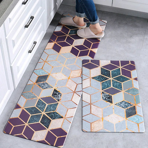 Kitchen Carpet Door Mat Waterproof and Oil-proof PVC Carpet Non-slip Floor Mat Carpets for Living Room