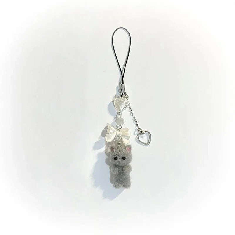 furry kitten keychain handmade y2k women fashion
