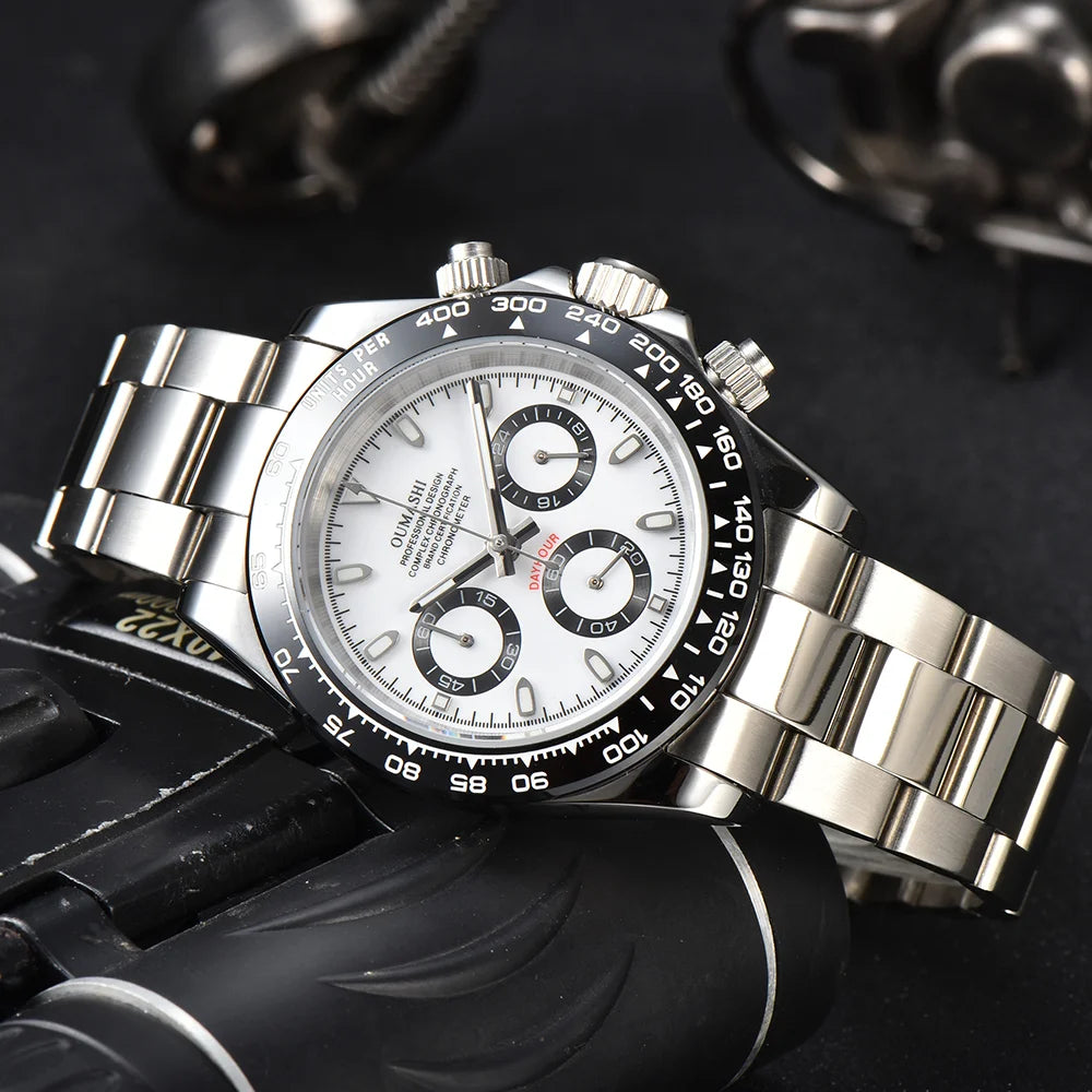 Quartz watches luxury men's watches VK63 movement sapphire glass watches panda series watches support custom logo