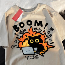 Load image into Gallery viewer, T shirts Good Mental State Pure Cotton Short Sleeved t-shirt For Men Women Summer Tee Clothes Loose Casual Cartoon Oversized Top