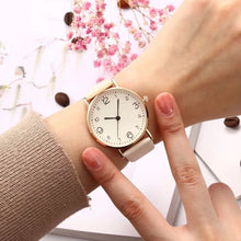 Load image into Gallery viewer, Women Watches Ladies Casual Arabic Numbers Leather Analog Quartz Watch