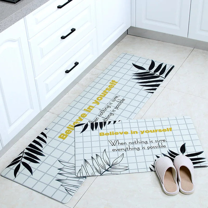 Kitchen Carpet Door Mat Waterproof and Oil-proof PVC Carpet Non-slip Floor Mat Carpets for Living Room