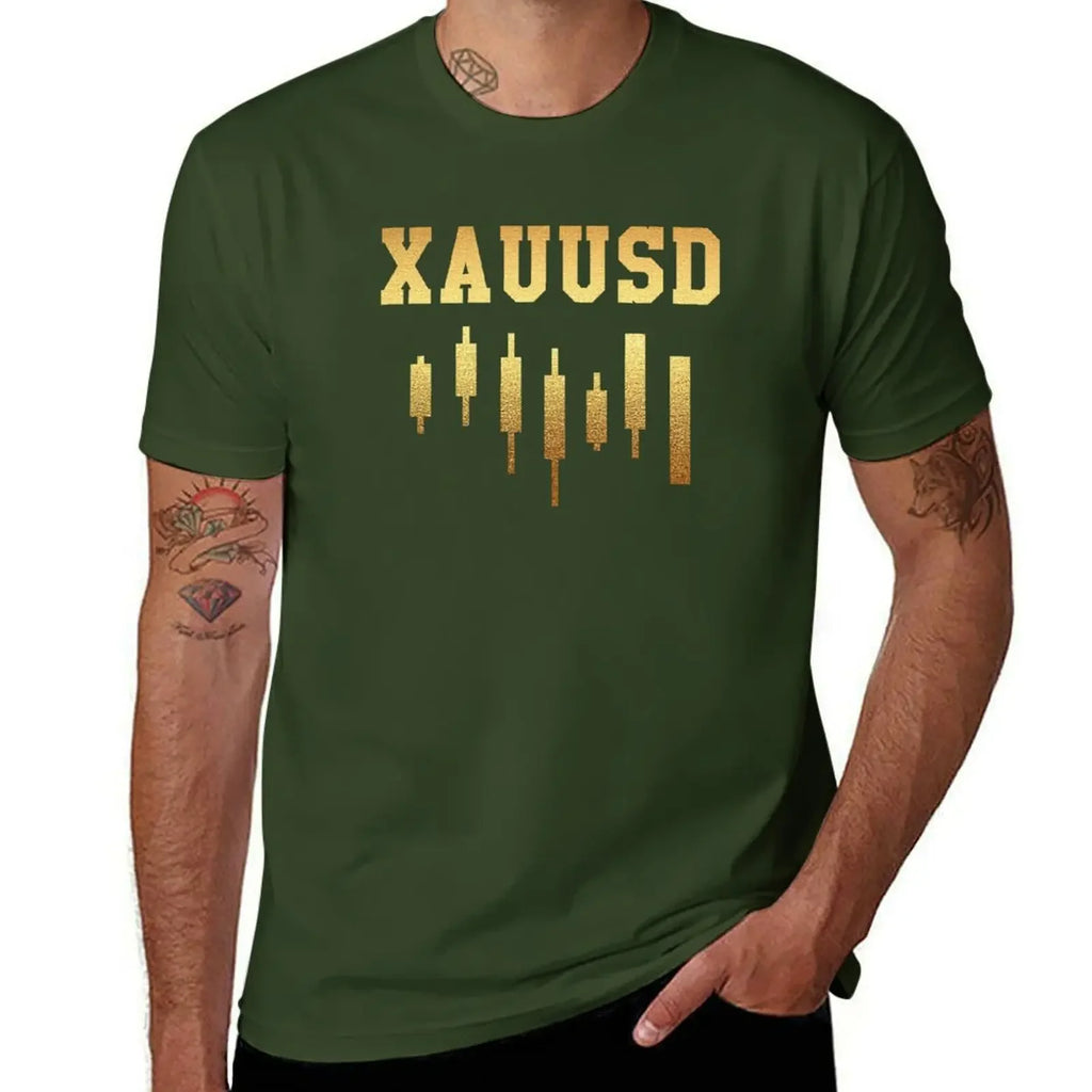 Korean Fashion Funnys Clothes for Men XAUUSD Day Trading Gold Forex s| T-Shirt  Men Clothing Graphic Harajuku Summer tops
