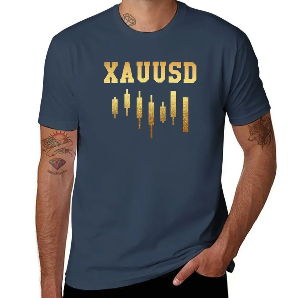Korean Fashion Funnys Clothes for Men XAUUSD Day Trading Gold Forex s| T-Shirt  Men Clothing Graphic Harajuku Summer tops