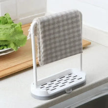 Load image into Gallery viewer, Kitchen Solid Color Simple Storage Rack Towel Sponge Drain Racks Rag Dishcloth Hanging Rack Soap Holder Sink Desktop Organizer