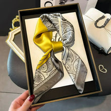 Load image into Gallery viewer, 2025 NEW Hijab Head Girl Luxury Silk Square Plaid Scarf Women Satin Neck Hair Tie Band Soft Work Neckerchife