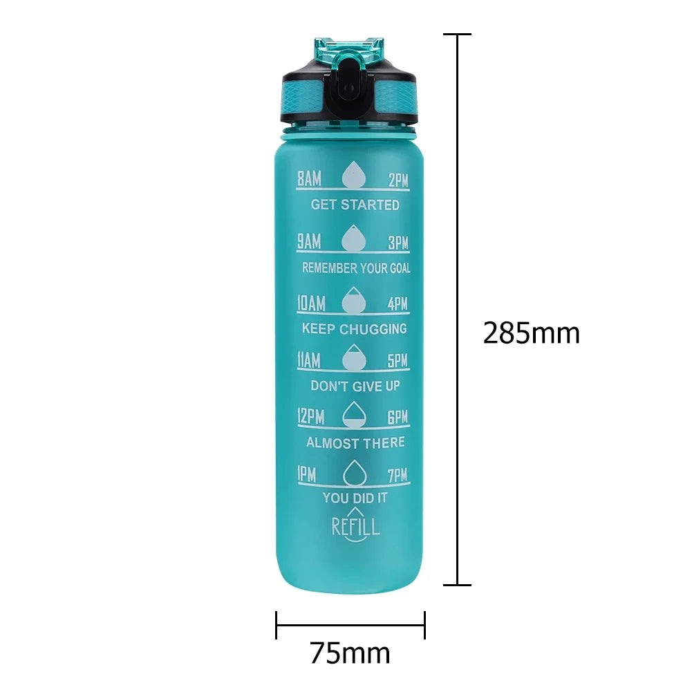 1 Liter Water Bottle Motivational Sport Water Bottle Leakproof Bottles Drinking Outdoor Travel Gym Fitness Jugs for Kitchen Cups