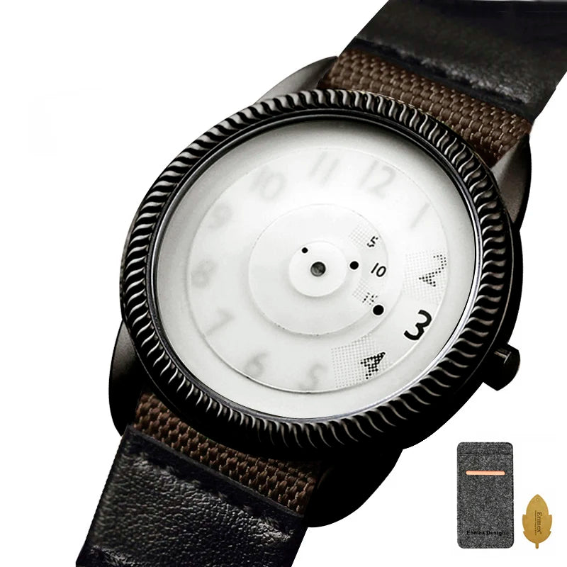 Creative design of fashionable watches for young people, quartz watches without hands, comfortable and beautiful canvas straps