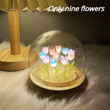 Load image into Gallery viewer, Birthday Gifts Mom Assembled Tulip Light Handmade Artificial Flower Table Lamp Bedroom Desk Decoration for Daughter Girlfriend