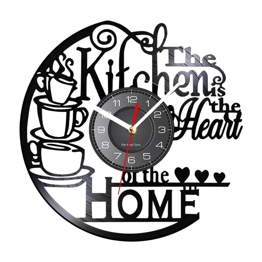 Kitchen Record Wall Clock Decorative Arabic Numeral Artwork Kitchen Heat Home