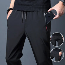 Load image into Gallery viewer, Men&#39;s Casual Pants Straight Slim Fit Elastic Waist Jogger Korean Classic Blue Black Gray Male Brand Trousers Plus Size