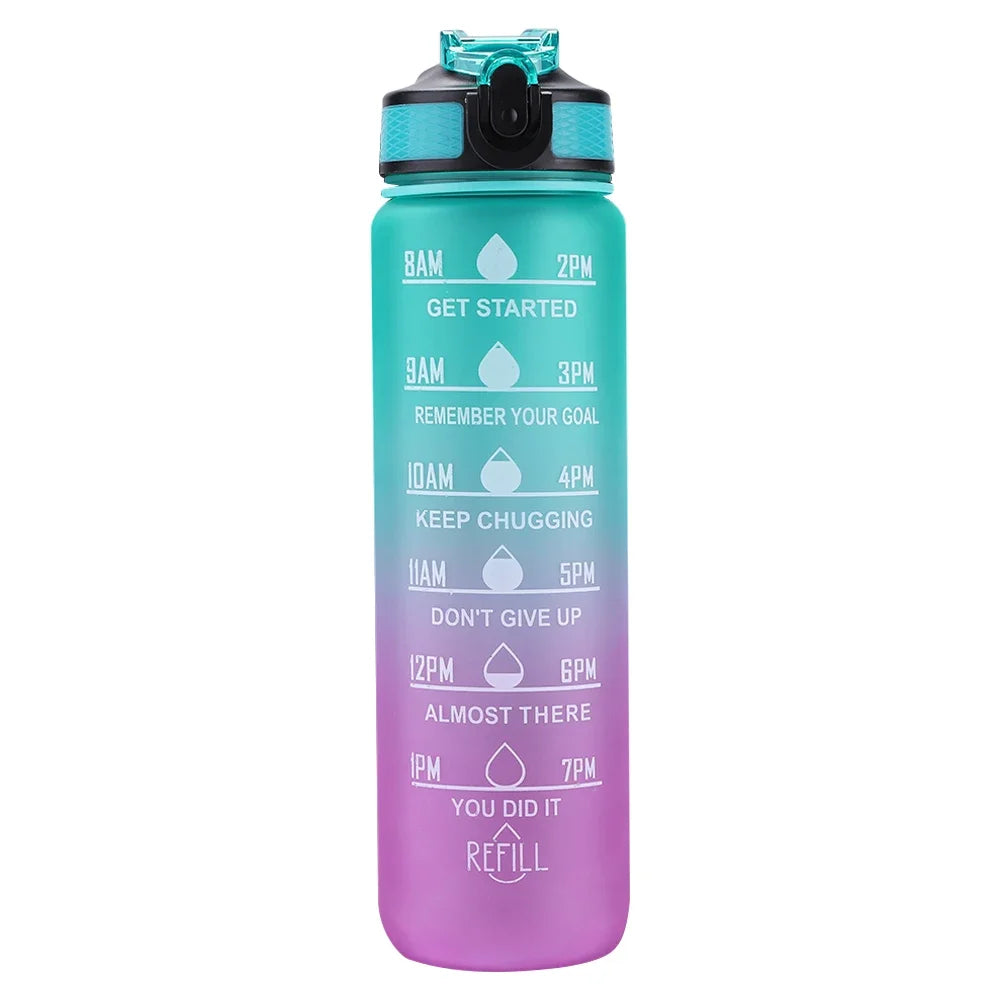 1 Liter Water Bottle Motivational Sport Water Bottle Leakproof Bottles Drinking Outdoor Travel Gym Fitness Jugs for Kitchen Cups