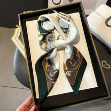 Load image into Gallery viewer, 2025 NEW Hijab Head Girl Luxury Silk Square Plaid Scarf Women Satin Neck Hair Tie Band Soft Work Neckerchife