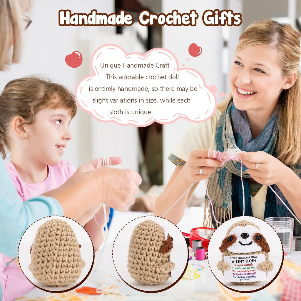 Inspirational Birthday Gifts for Women, Small Reminders of Emotional Support and Positivity, Shark, Penguin, Duck, Fun and Cute Knitted Sloth, Suitable for Her, Him, College Friends, Colleagues, Christmas Stocking Stuffers