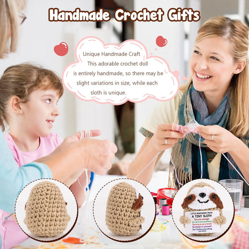 Inspirational Birthday Gifts for Women, Small Reminders of Emotional Support and Positivity, Shark, Penguin, Duck, Fun and Cute Knitted Sloth, Suitable for Her, Him, College Friends, Colleagues, Christmas Stocking Stuffers