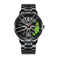 Load image into Gallery viewer, Car Watches For Men,Waterproof Stainless Steel Quartz Wrist Watch Sports Men’s Watches With Car Wheel Rim Hub Design