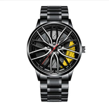 Load image into Gallery viewer, Car Watches For Men,Waterproof Stainless Steel Quartz Wrist Watch Sports Men’s Watches With Car Wheel Rim Hub Design