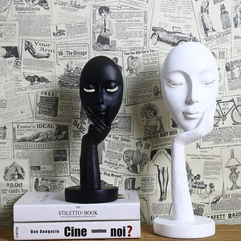 Home Decoration Accessories Modern Office Livingroom Desk Ornament Decor Art Sculpture Resin Mask Handicrafts Polyresin Statue