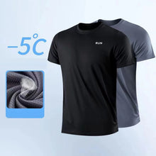 Load image into Gallery viewer, Men&#39;s Quick Dry Short Sleeve Gym Running Moisture Wicking Round Neck T-Shirt Training Exercise Gym Sport Shirt Tops Lightweight