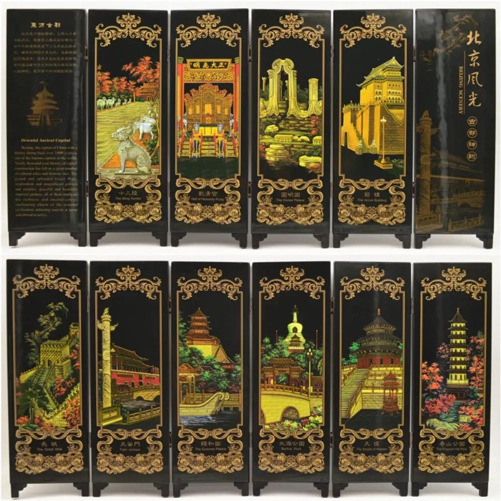 Abroad Gifts Home Decor Tradition Feature Business Gifts Screen Ornaments Antique Lacquerware Room Dividers Chinese Mural