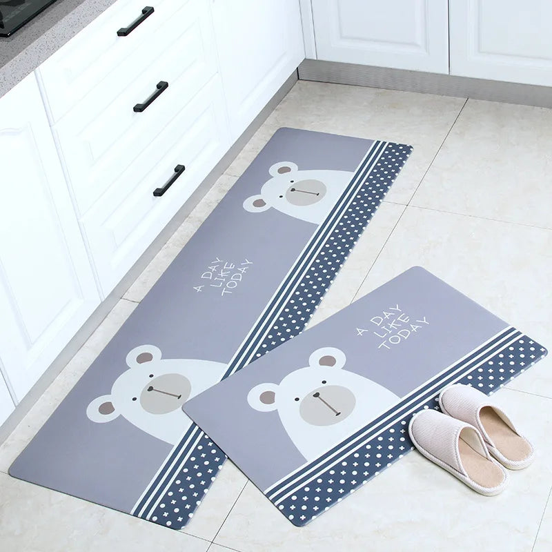 Kitchen Carpet Door Mat Waterproof and Oil-proof PVC Carpet Non-slip Floor Mat Carpets for Living Room