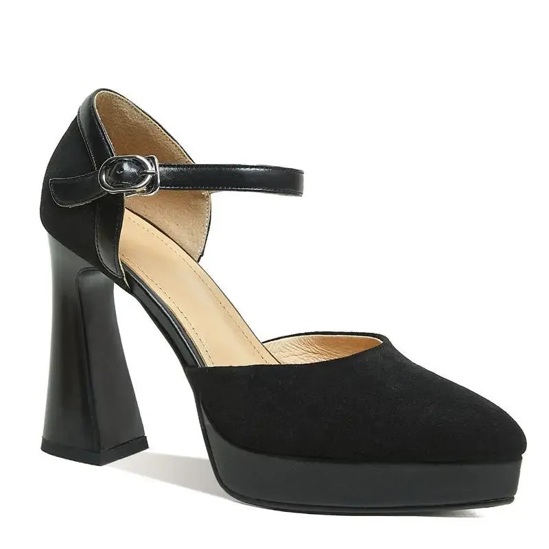 Women's Summer Footwear Stripper Shoes for Woman 2024 Sandals Evening Platform Pointed Toe Super High Heel Block Chunky Heels