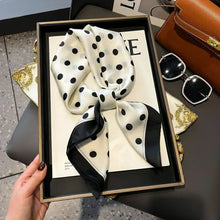 Load image into Gallery viewer, 2025 NEW Hijab Head Girl Luxury Silk Square Plaid Scarf Women Satin Neck Hair Tie Band Soft Work Neckerchife