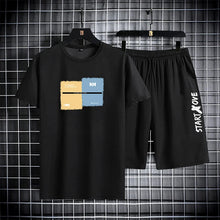 Load image into Gallery viewer, Trendy Suits for men  Men&#39;s Summer Shorts Set Gym Outfit Student Short Sleeve Tee 2 Piece Set Tracksuits Men Casual Men Clothing