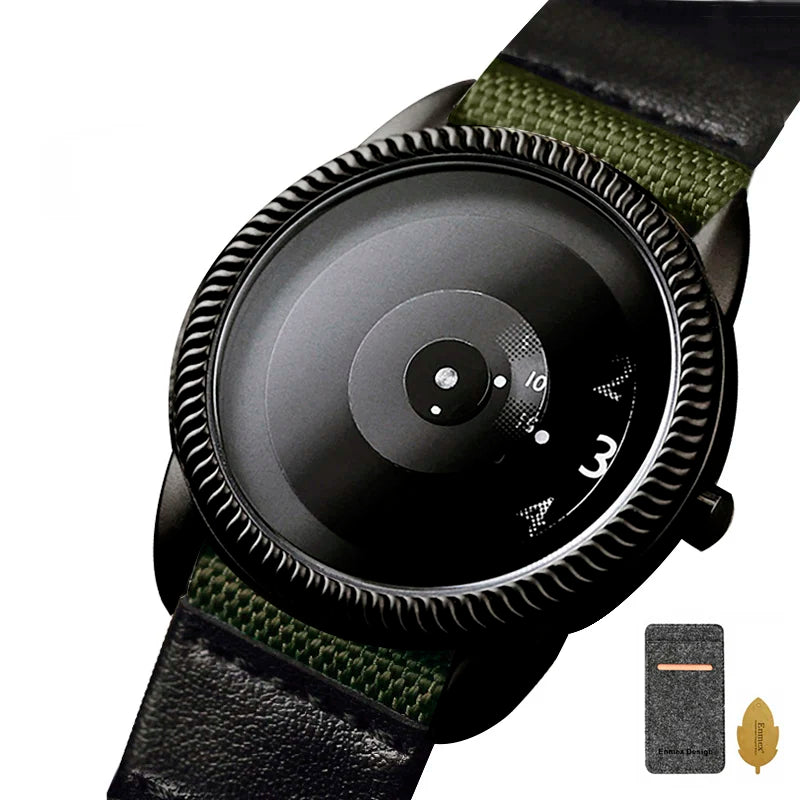Creative design of fashionable watches for young people, quartz watches without hands, comfortable and beautiful canvas straps