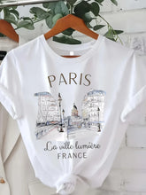 Load image into Gallery viewer, 90s T Shirt Paris Women Print T-shirt Girl Short Sleeve Crew Neck Casual Top for Summer Spring Women&#39;s Clothing