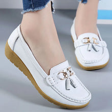 Load image into Gallery viewer, Woman Shoes Low Heels Casual Shoes Women&#39;s Loafers Slip On Flat Shoes Mocassins Femmes Comfortable Footwear Women Flats White