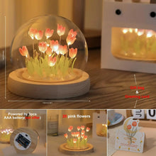 Load image into Gallery viewer, Birthday Gifts Mom Assembled Tulip Light Handmade Artificial Flower Table Lamp Bedroom Desk Decoration for Daughter Girlfriend