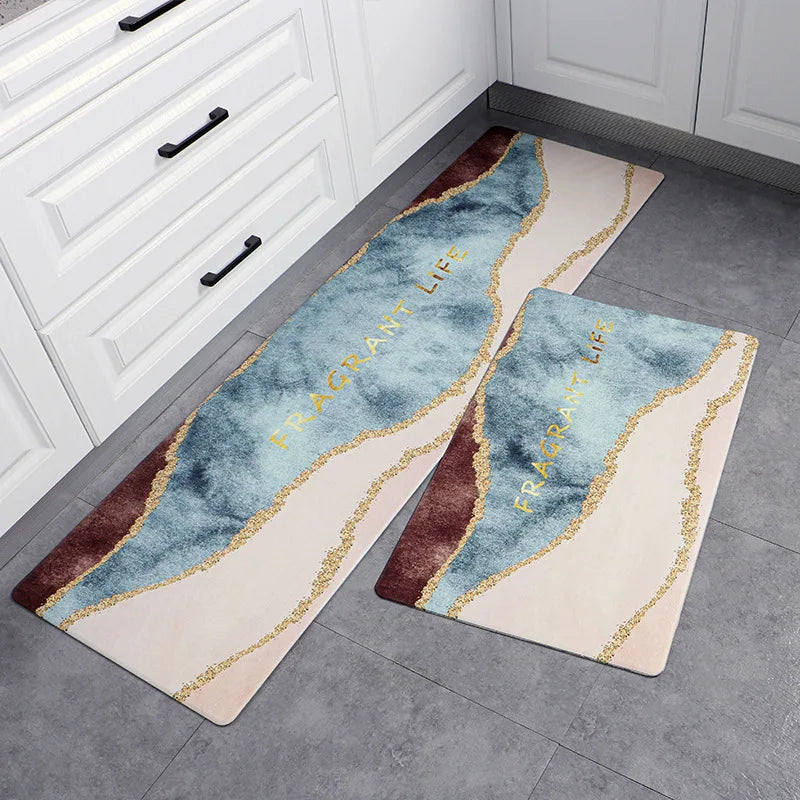 Kitchen Carpet Door Mat Waterproof and Oil-proof PVC Carpet Non-slip Floor Mat Carpets for Living Room