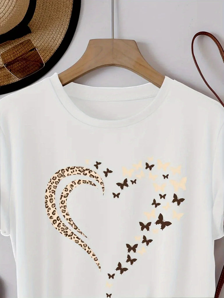 Fashionable Women'S T-Shirt  Comfortable And Relaxed Round Neck Suitable for All Seasons Elegant Casual Top Party  Must Have