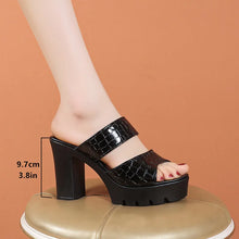 Load image into Gallery viewer, Women&#39;s Comfortable High-Heeled Slippers Outdoor Wear Thick Heel Waterproof Platform Fishmouth Sandals Casual Chic Footwear
