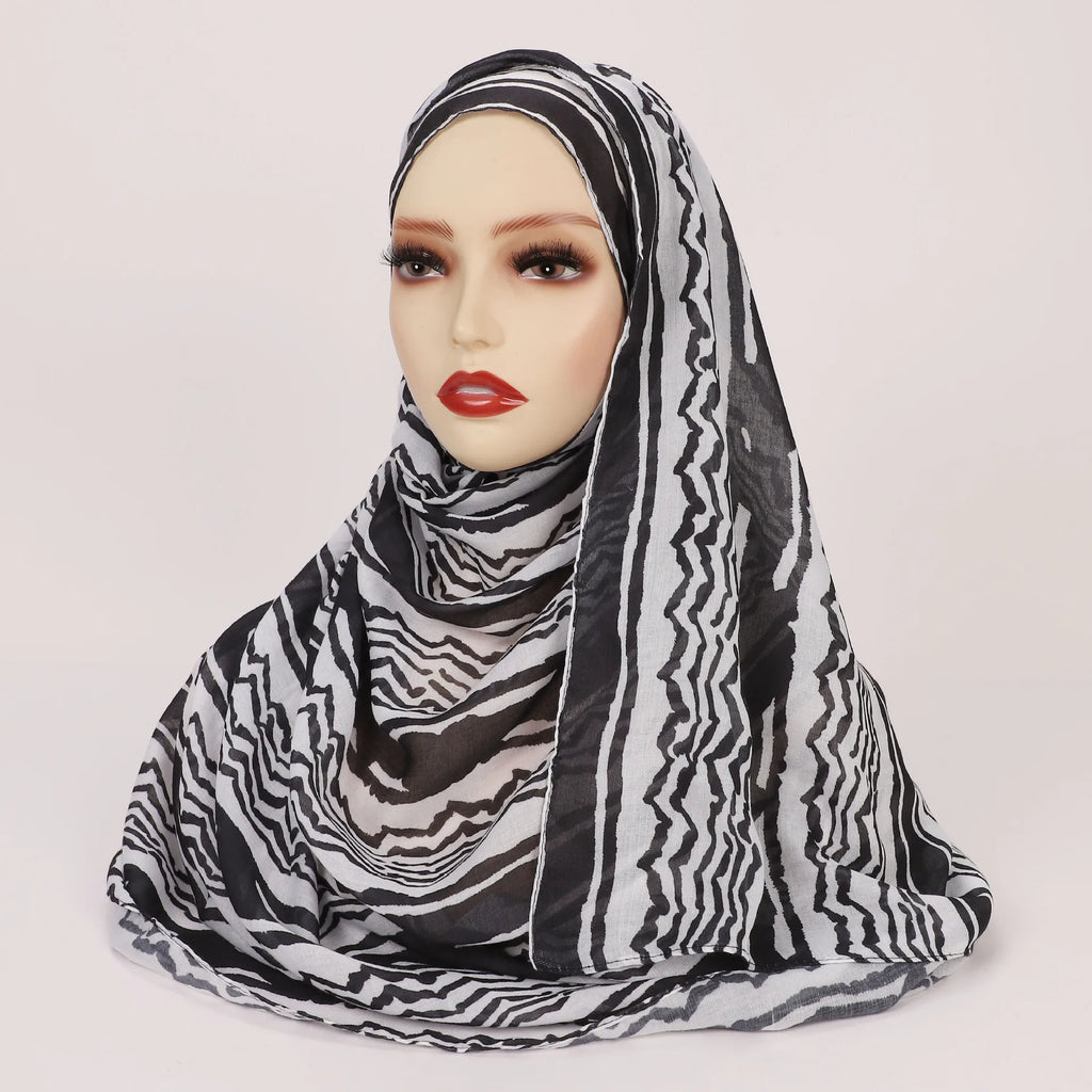 1Pcs Fashion Watercolor Print Hijab Islam Ramadan Women Bohemian Soft Muslim Hijabs Foulard Femme Shawl Wrap Scarf Headscarf
