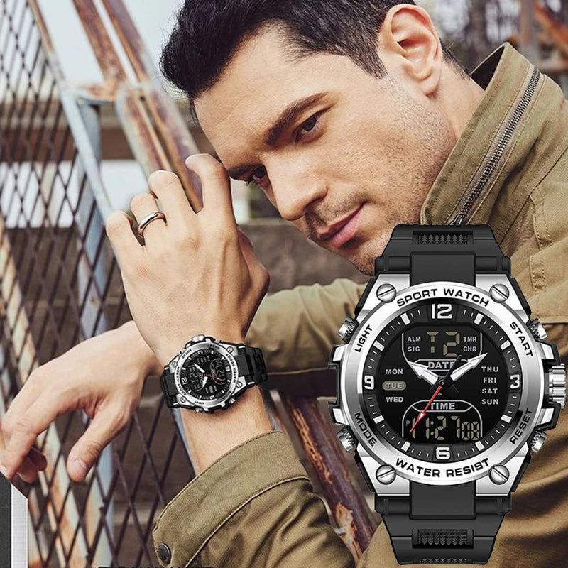 Fashionable and trendy men's sports and leisure watches, multifunctional electronic watches for teenagers and students