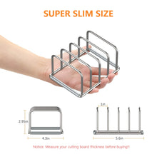 Load image into Gallery viewer, Kitchen Cabinet Organizer, Steel Cookware Holder, Divided Holder with 5 Slots for Skillets Baking Tray and Chopping Board Rack -