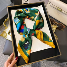 Load image into Gallery viewer, 2025 NEW Hijab Head Girl Luxury Silk Square Plaid Scarf Women Satin Neck Hair Tie Band Soft Work Neckerchife