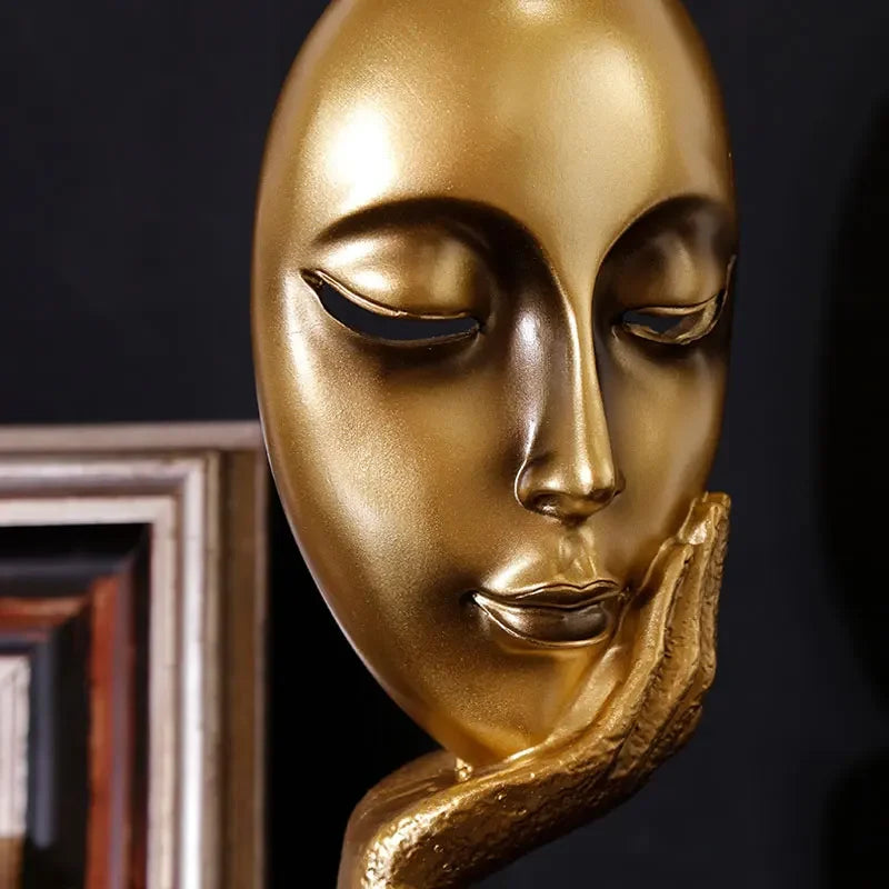 Home Decoration Accessories Modern Office Livingroom Desk Ornament Decor Art Sculpture Resin Mask Handicrafts Polyresin Statue