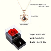 Load image into Gallery viewer, 1 Set Artificial Flower Gift Box with I Love You Necklace - Christmas, Valentines Day, Mothers Day,  Anniversary, Birthday Gifts