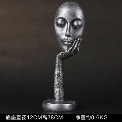 Home Decoration Accessories Modern Office Livingroom Desk Ornament Decor Art Sculpture Resin Mask Handicrafts Polyresin Statue