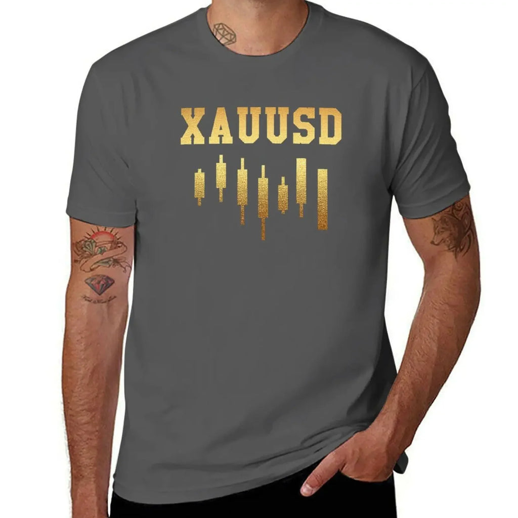 Korean Fashion Funnys Clothes for Men XAUUSD Day Trading Gold Forex s| T-Shirt  Men Clothing Graphic Harajuku Summer tops