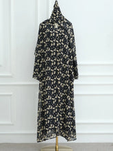 Load image into Gallery viewer, Muslim Women Dubai Abaya luxury Double layered chiffon Print Hijab Dress Kaftan Ramadan Robe Femme Islam african dresses Kebaya