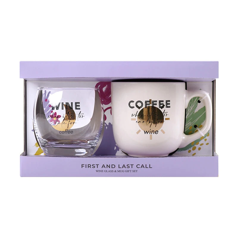 First Call & Last Call Gifts Sets Novelty Products Trends Cute Wine Glass & Coffee Mugs Ceramic Creative Set Items for Gifting