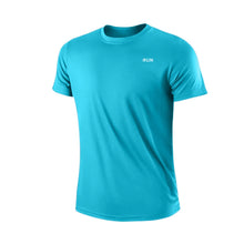 Load image into Gallery viewer, Men&#39;s Quick Dry Short Sleeve Gym Running Moisture Wicking Round Neck T-Shirt Training Exercise Gym Sport Shirt Tops Lightweight